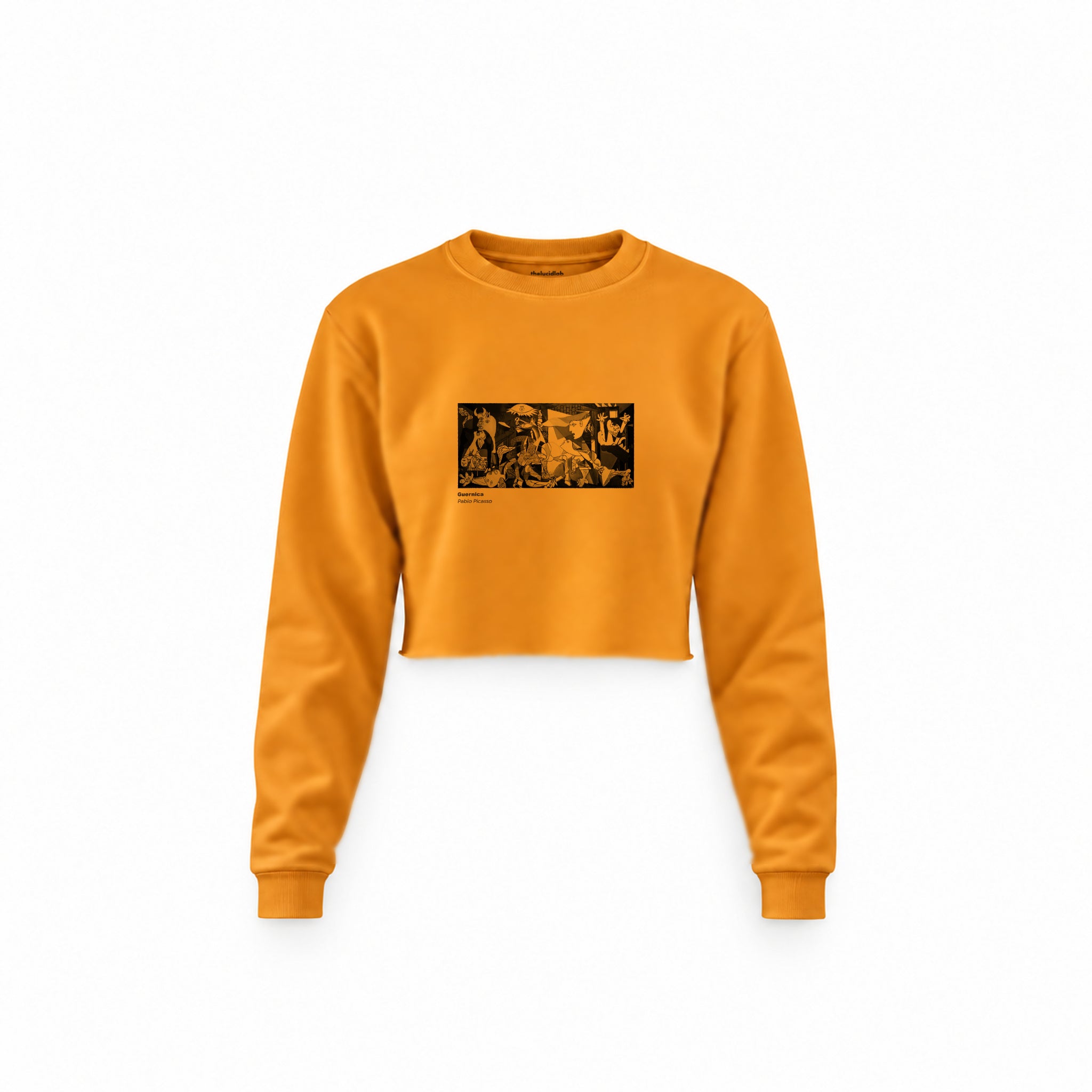 Guernica Crop Sweatshirt — Turuncu — Ön baskı