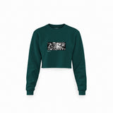 Guernica Crop Sweatshirt — Koyu Yeşil — Ön baskı