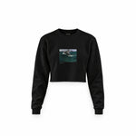 The Green Wave Crop Sweatshirt — Siyah — Ön baskı