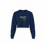 The Green Wave Crop Sweatshirt — Lacivert — Ön baskı