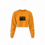 The Green Wave Crop Sweatshirt — Turuncu — Ön baskı