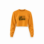 Kanagawa Oki Nami Ura Crop Sweatshirt — Turuncu — Ön baskı