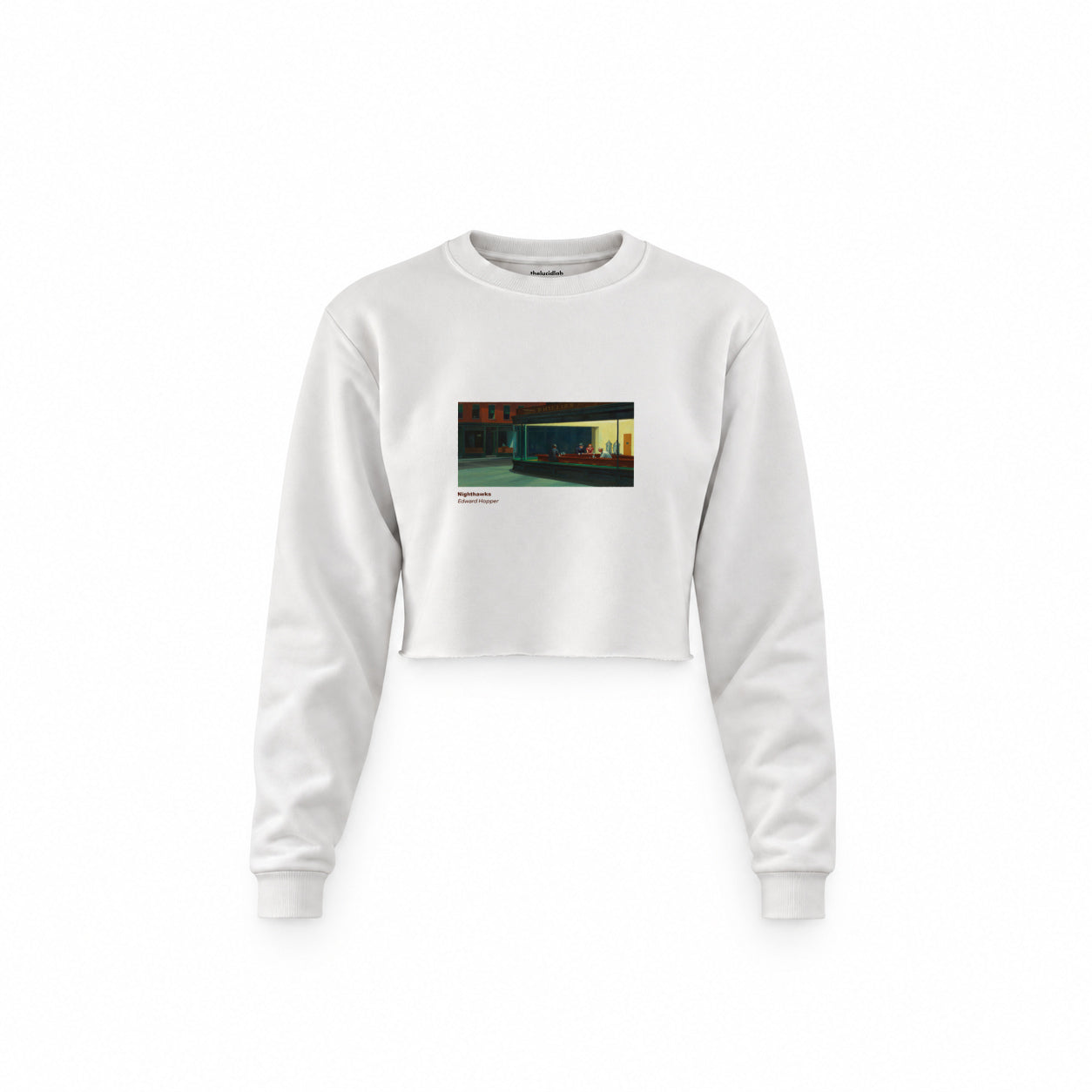 Nighthawks Crop Sweatshirt — Beyaz — Ön baskı