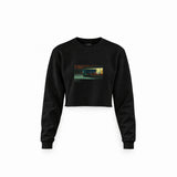 Nighthawks Crop Sweatshirt — Siyah — Ön baskı
