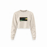Nighthawks Crop Sweatshirt — Krem — Ön baskı