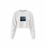 The Starry Night Crop Sweatshirt — Beyaz — Ön baskı