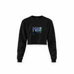 The Starry Night Crop Sweatshirt — Siyah — Ön baskı