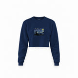 The Starry Night Crop Sweatshirt — Lacivert — Ön baskı