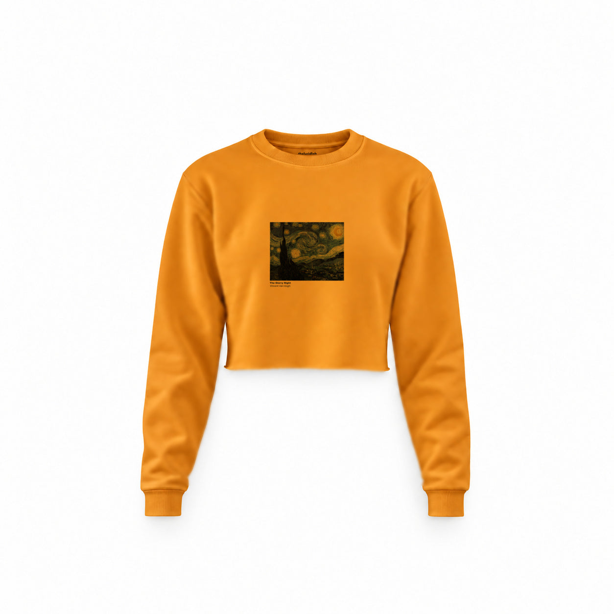 The Starry Night Crop Sweatshirt — Turuncu — Ön baskı