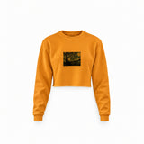 The Starry Night Crop Sweatshirt — Turuncu — Ön baskı