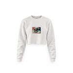 The Eye Crop Sweatshirt — Beyaz — Ön baskı