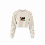 The Eye Crop Sweatshirt — Krem — Ön baskı