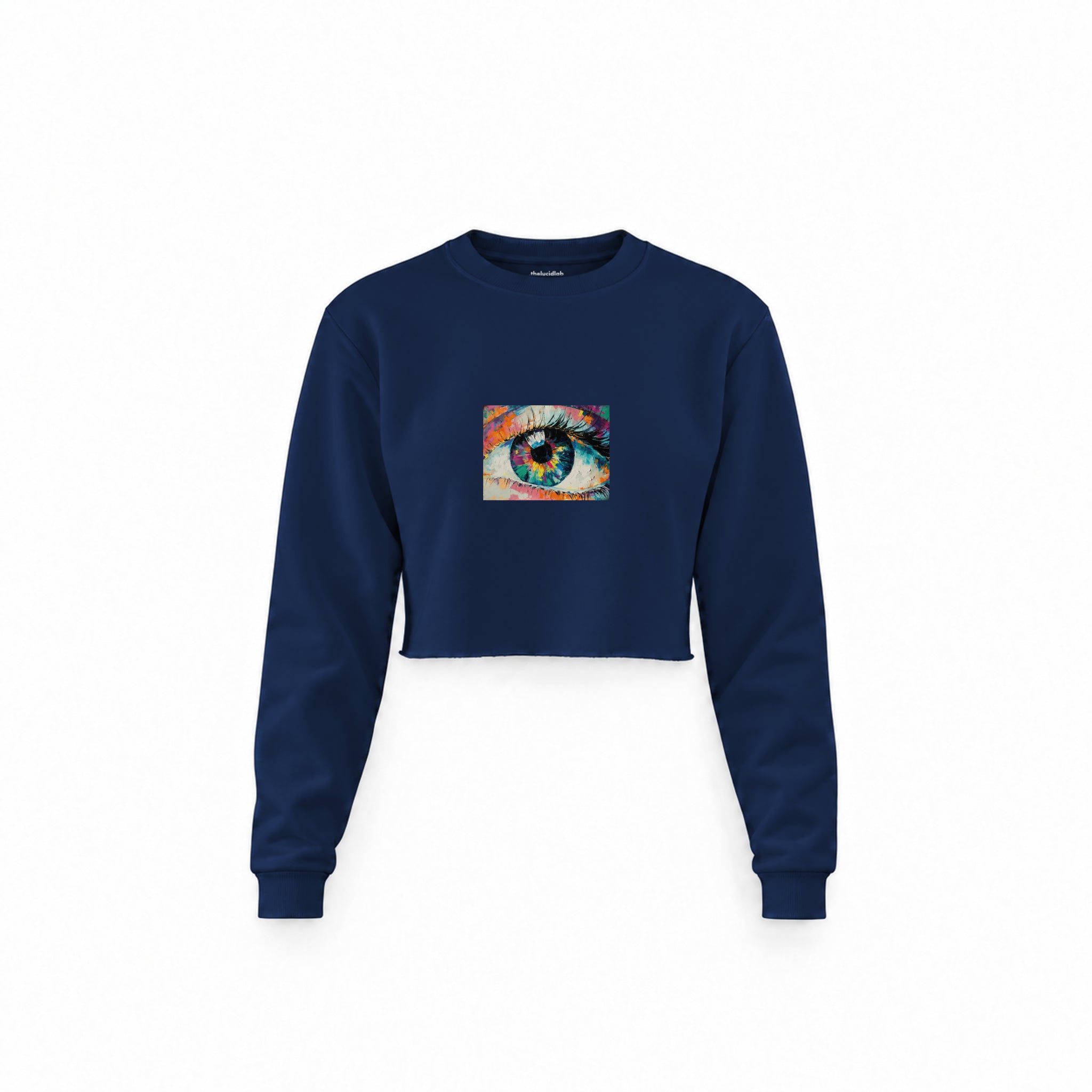 The Eye Crop Sweatshirt — Lacivert — Ön baskı