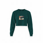 The Eye Crop Sweatshirt — Koyu Yeşil — Ön baskı