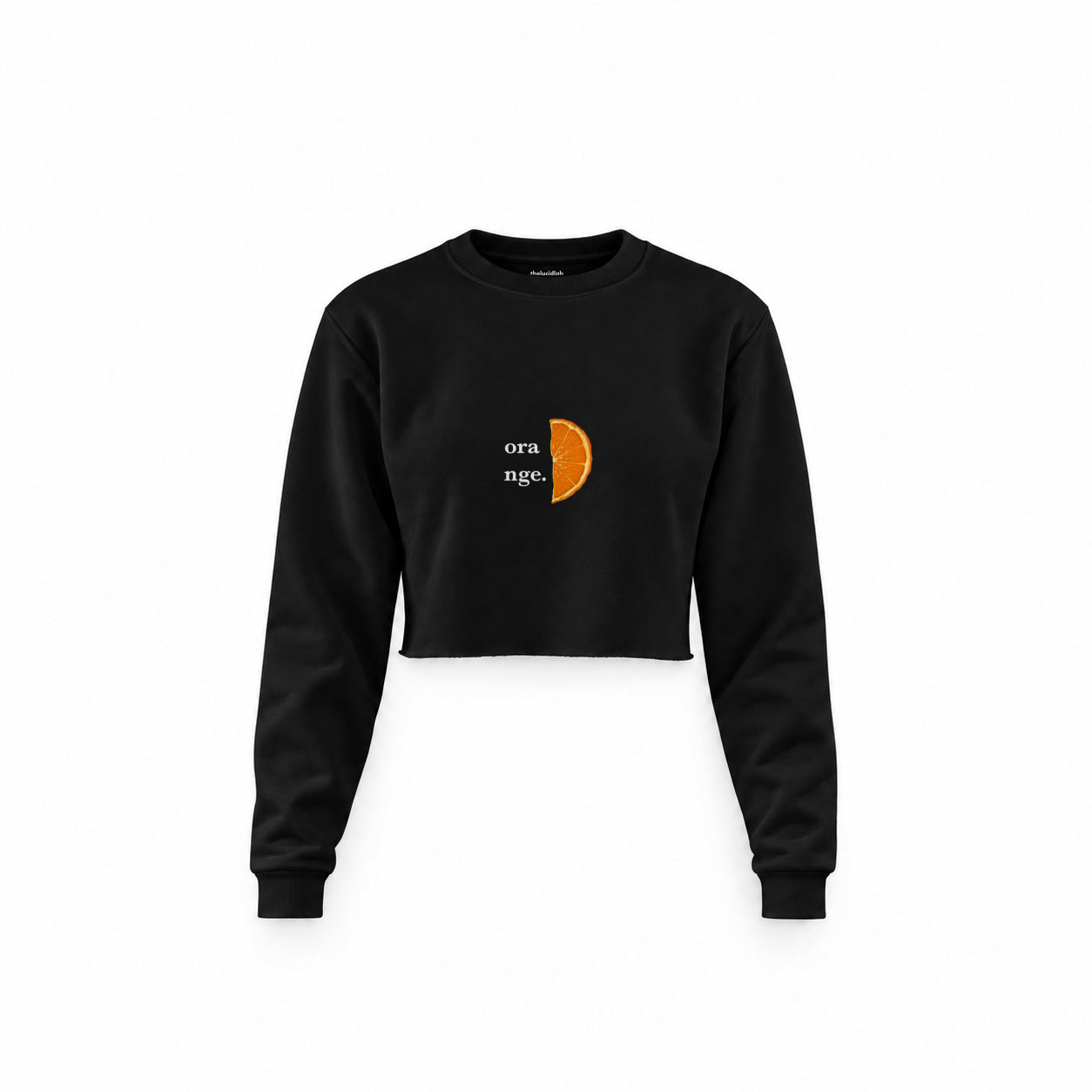 Orange Crop Sweatshirt — Siyah — Ön baskı