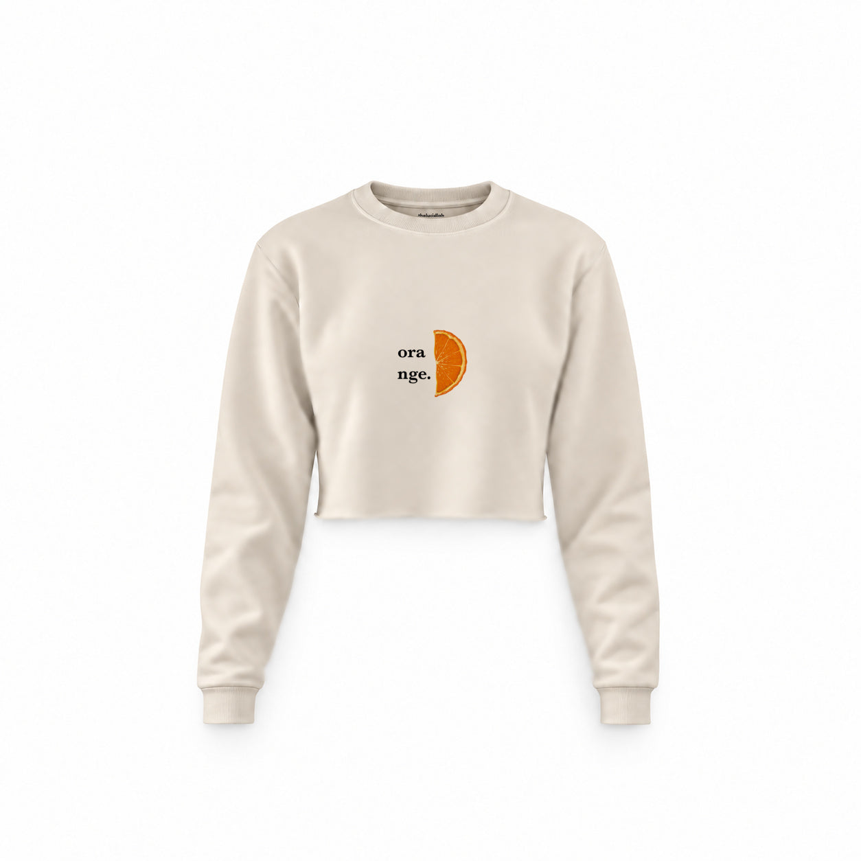 Orange Crop Sweatshirt — Krem — Ön baskı