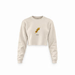 Extra Dirty Crop Sweatshirt — Krem — Ön baskı