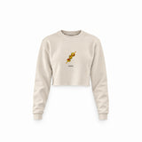 Extra Dirty Crop Sweatshirt — Krem — Ön baskı