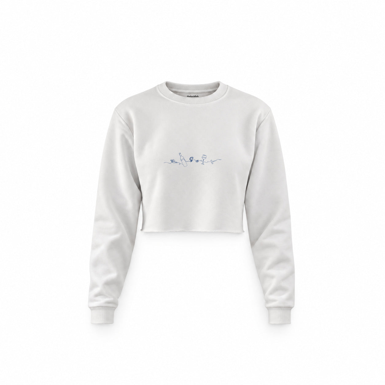 Dolce Peccato Crop Sweatshirt — Beyaz — Ön baskı