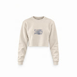 Mediterraneo Crop Sweatshirt — Krem — Ön baskı