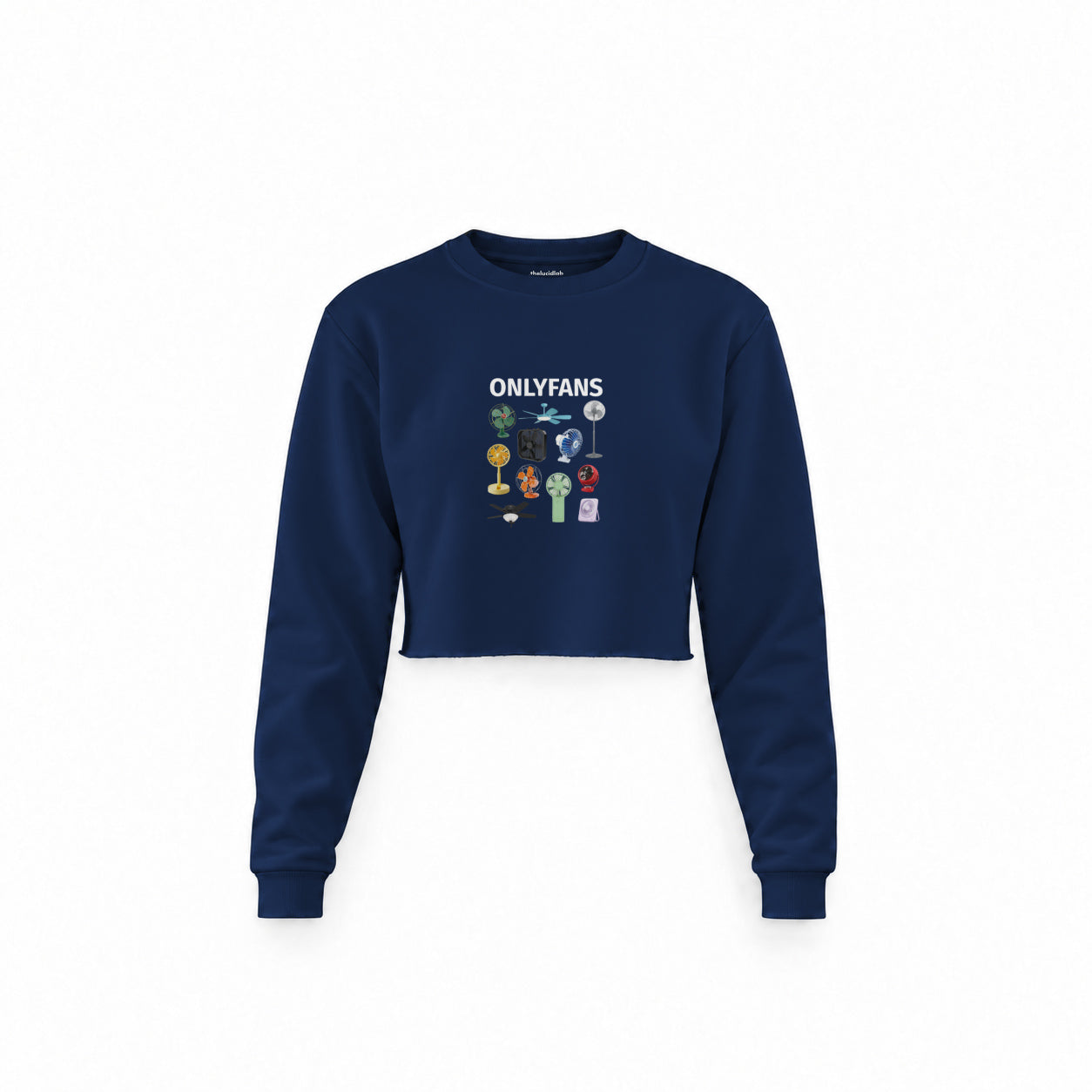 Onlyfans Crop Sweatshirt — Lacivert — Ön baskı