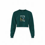 Onlyfans Crop Sweatshirt — Koyu Yeşil — Ön baskı