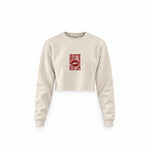 Ruby Lips Crop Sweatshirt — Krem — Ön baskı