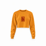 Ruby Lips Crop Sweatshirt — Turuncu — Ön baskı