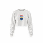 Sushi Lover Club Crop Sweatshirt — Beyaz — Ön baskı