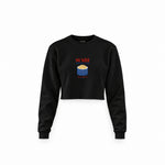 Sushi Lover Club Crop Sweatshirt — Siyah — Ön baskı