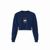 Sushi Lover Club Crop Sweatshirt — Lacivert — Ön baskı