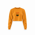 Sushi Lover Club Crop Sweatshirt — Turuncu — Ön baskı