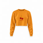 Cherry Fullness Crop Sweatshirt — Turuncu — Ön baskı