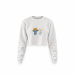 Dolce Calma Crop Sweatshirt — Beyaz — Ön baskı