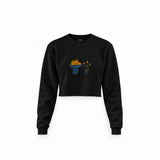 Dolce Calma Crop Sweatshirt — Siyah — Ön baskı