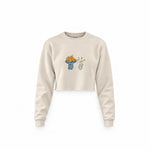 Dolce Calma Crop Sweatshirt — Krem — Ön baskı