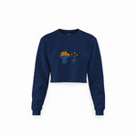 Dolce Calma Crop Sweatshirt — Lacivert — Ön baskı