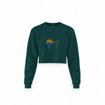 Dolce Calma Crop Sweatshirt — Koyu Yeşil — Ön baskı