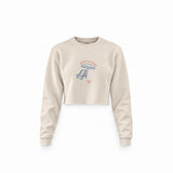 Sotto Il Sole Crop Sweatshirt — Krem — Ön baskı