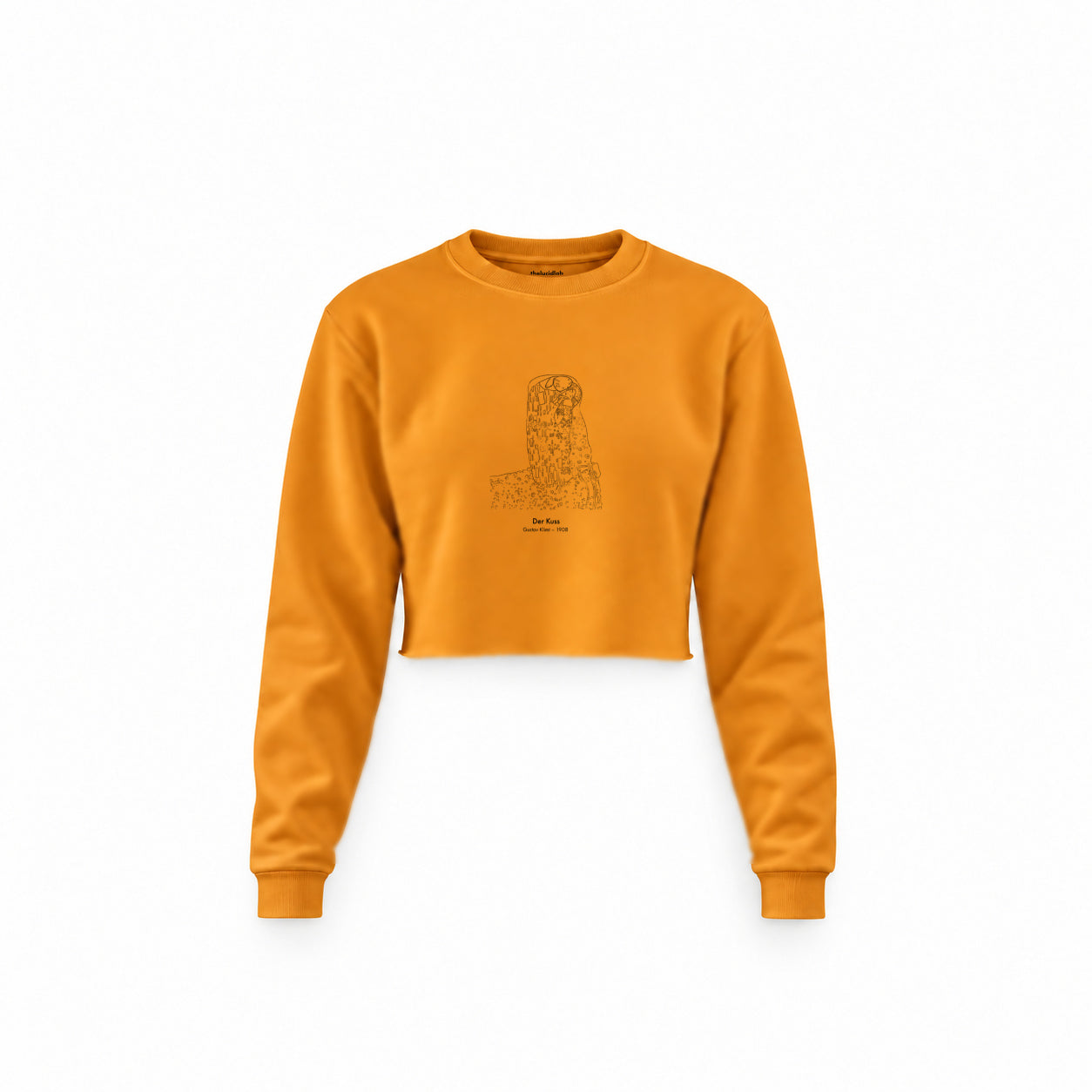 Der Kuss Crop Sweatshirt — Turuncu — Ön baskı