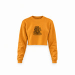 The Ear, The Skull & The Pipe Crop Sweatshirt — Turuncu — Ön baskı