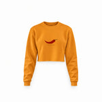 Chili Vibes Only Crop Sweatshirt — Turuncu — Ön baskı