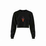 CIN CIN Crop Sweatshirt — Siyah — Ön baskı