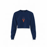 CIN CIN Crop Sweatshirt — Lacivert — Ön baskı
