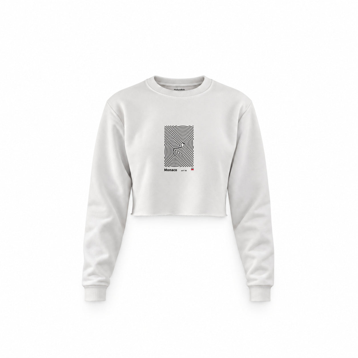 Circuit de Monaco Artwork Crop Sweatshirt — Beyaz — Ön baskı