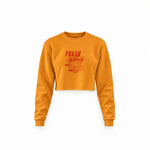 Fresh & Tasty Crop Sweatshirt — Turuncu — Ön baskı