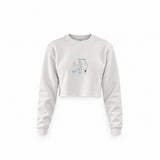 Irish Coffee Crop Sweatshirt — Beyaz — Ön baskı