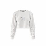 James Bond's Martini Crop Sweatshirt — Beyaz — Ön baskı