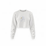 James Bond's Martini Crop Sweatshirt — Beyaz — Ön baskı