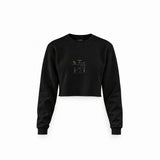 Mojito Crop Sweatshirt — Siyah — Ön baskı